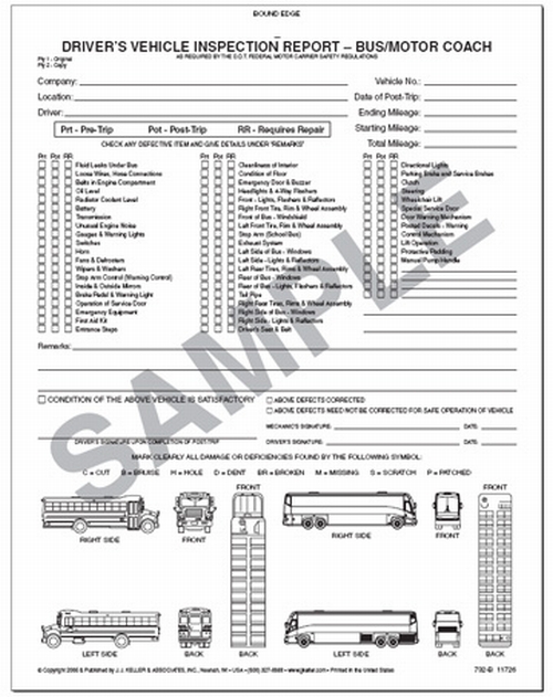 Motor coach pre trip inspection