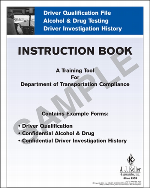 Alcohol & Drug Includes Forms for Driver Qualification J 9.5 x 11.75 J Keller & Associates Snap-Out Format & Safety Performance History Confidential All-In-One Driver Qualification Packet 