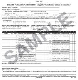 Canadian Driver's Vehicle Inspection Report