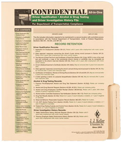 File Folder Only for Confidential Driver Investigation History File Packet 859-F-P