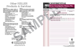 File Folder Only for Confidential Driver Investigation History File Packet 859-F-P