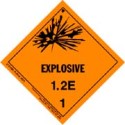 Division 1.2E Class 1 Explosive Hazmat Label 213-HML-R