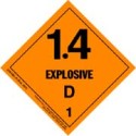 Division 1.4D Class 1 Explosive Hazmat Label 229-HML-R