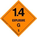 Division 1.4G Class 1 Explosive Hazmat Label 232-HML-R