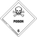 Poison HazMat Label Class 6 Division 6.1 Packing I &amp; II  12-HML-R