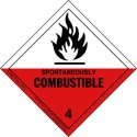 Spontaneously Combustible Class 4 Division 4.2 HazMat Label