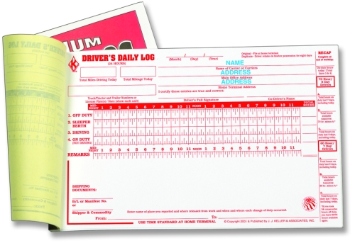 702-L Driver's Daily Logs With No DVIR 3-Ply Book Format A Carbonless 70  Hour/8 Day Recap