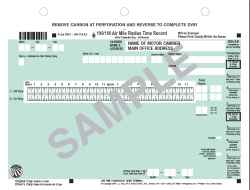 Imprinted Scannable 100/1500 Air Mile Radius Time Record 991-FS-I2