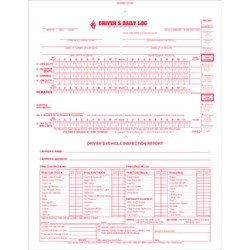 2-In-1 Driver's Daily Log Book w/Detailed DVIR, 2-Ply, Carbonless, No Recap  - Stock