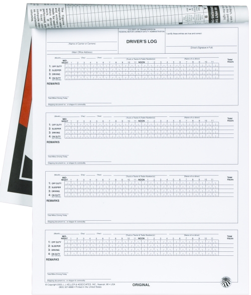 671-L Seven-Day Driver's Log Book 4-Ply With Carbon With Detachable  Simplified DVIR