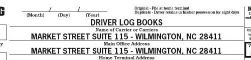 sample imprint of company name and address