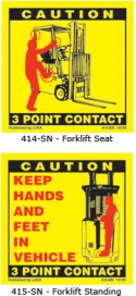 3 Point Contact Labels for Forklif Seated and Standing
