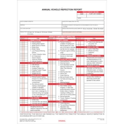 Annual Vehicle Inspection Report Loose-leaf Carbonless 3-Ply 400-FS-C3