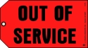 1-sided Out of Service Tag Card Stock Red - 676/14-TG