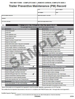 Trailer Preventive Maintenance Inspection Report 27376